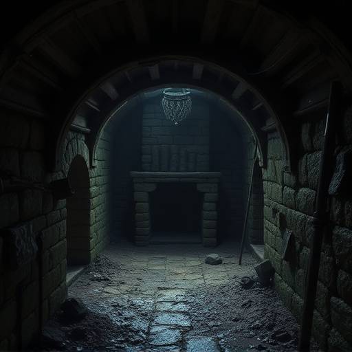 Dibujo de un calabozo medieval, mostrando condiciones precarias y falta de higiene