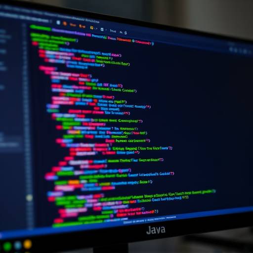 L'environnement de développement Java avec des lignes de code affichées sur un écran.